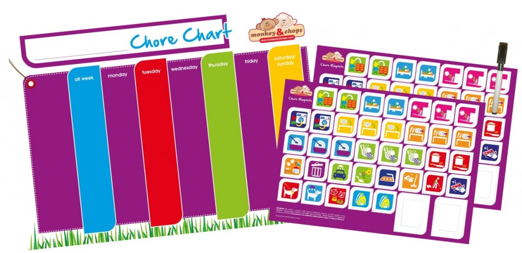 Monkey & Chops Chore Magnets for Chore Chart Kids Educational Family Tool 