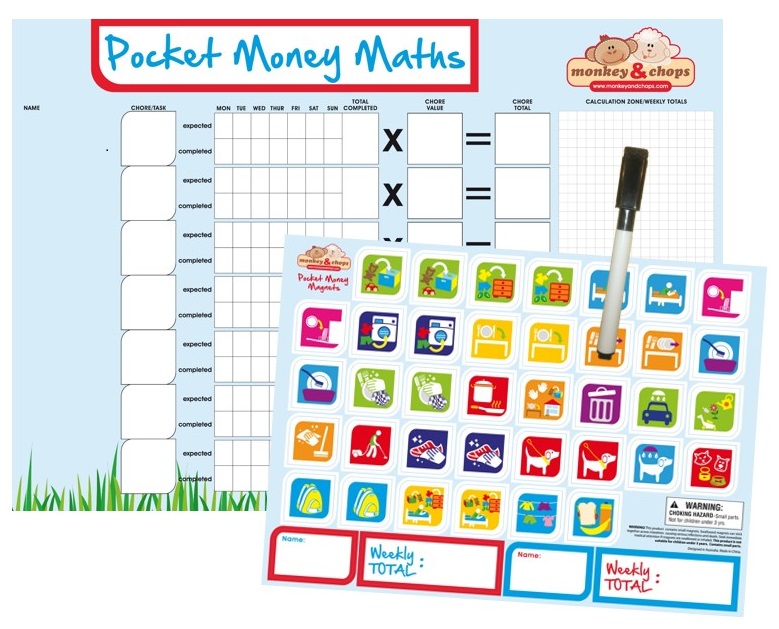 Chore Chart magnet reward Family Jobs and tasks pocket money chart for kids 